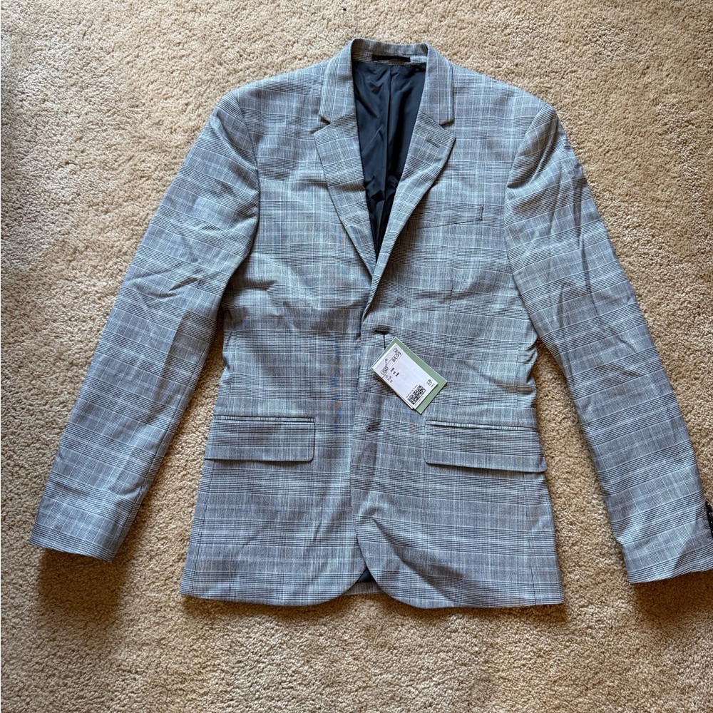 H&M Light Gray Checkered Blazer